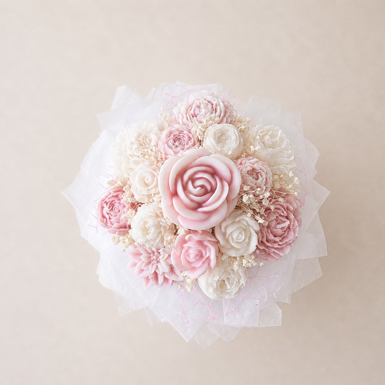Rosé Blush Couture - Kerzenstrauß