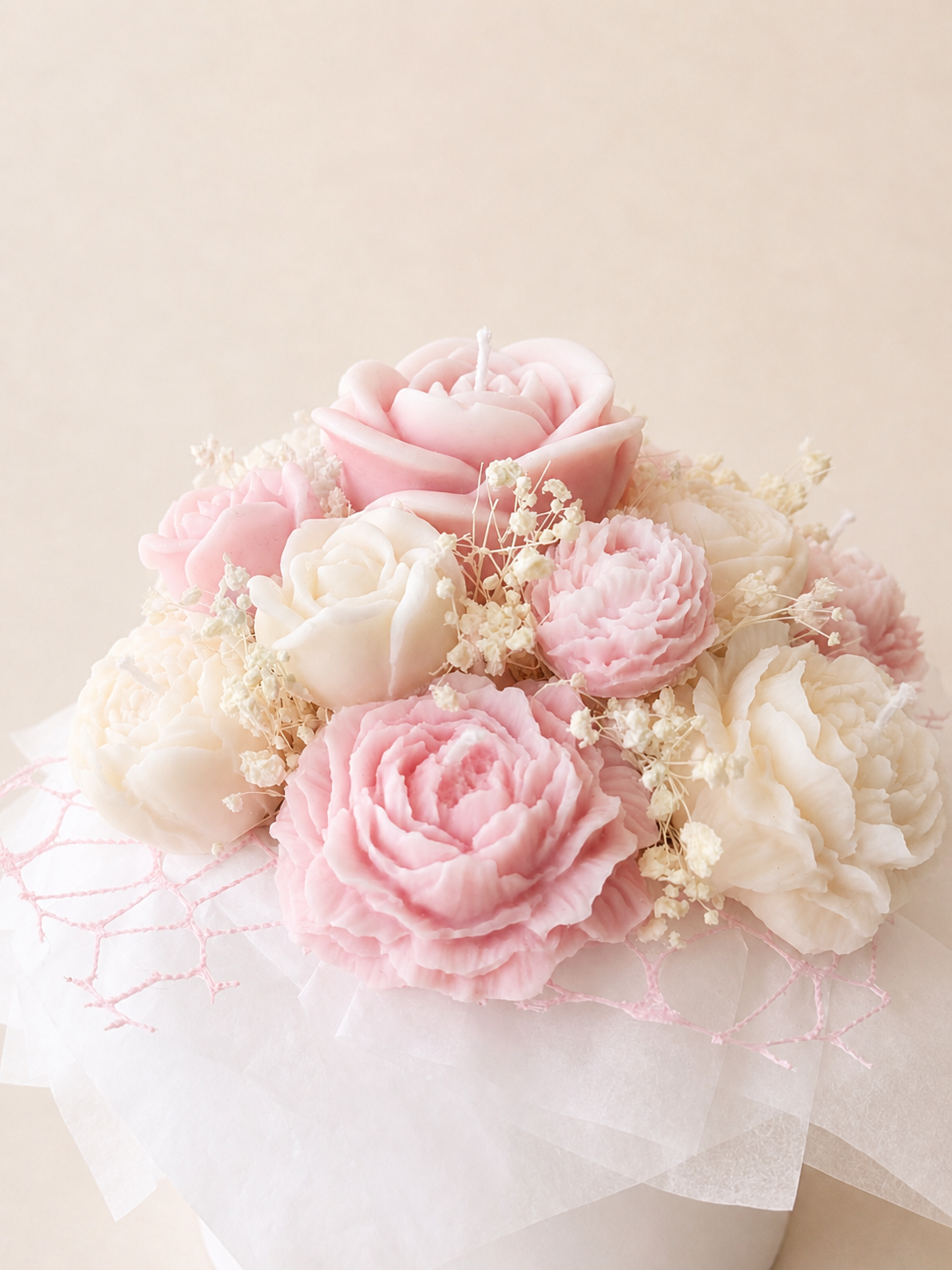 Rosé Blush Couture - Kerzenstrauß